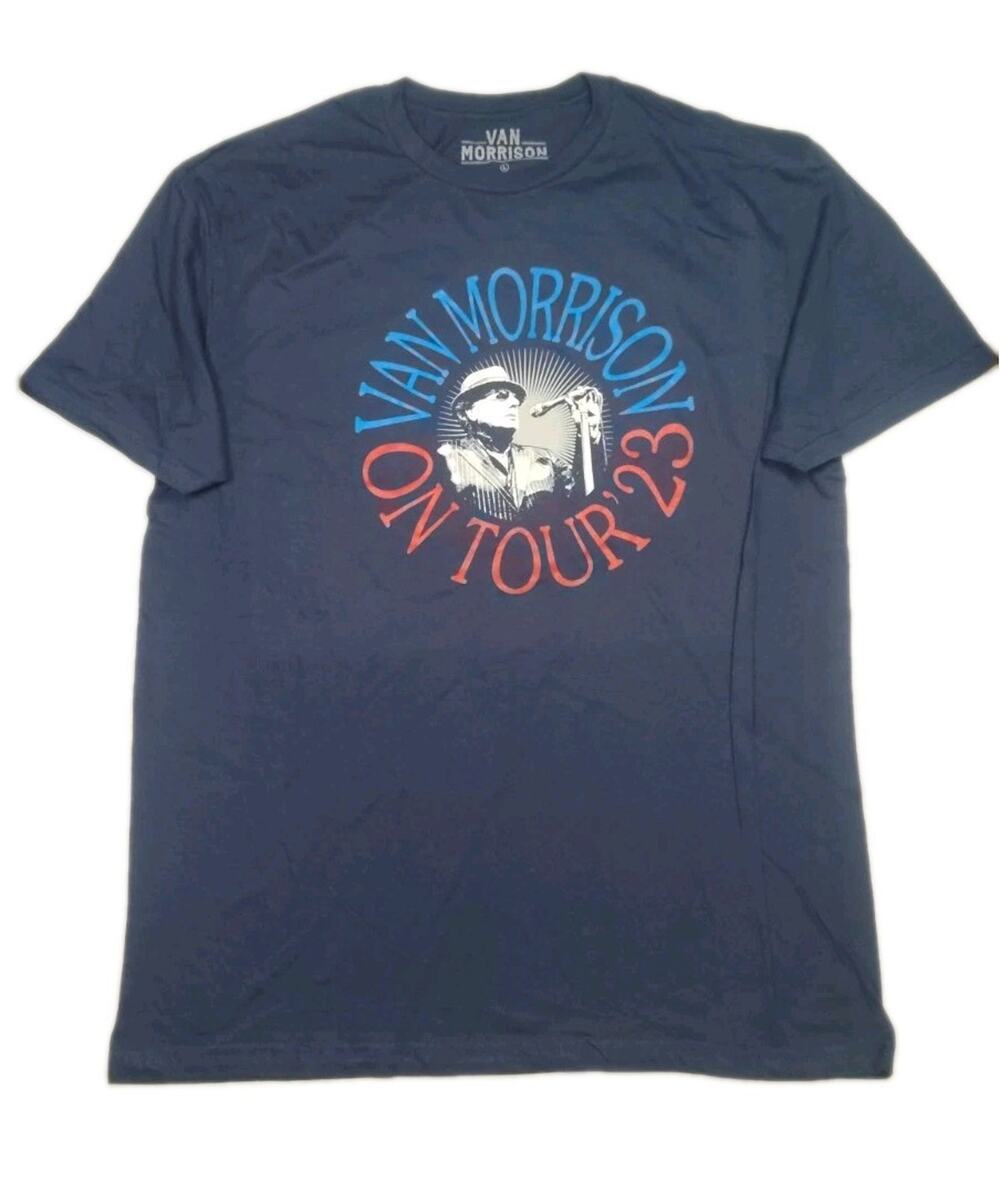 New Van Morrison U.S. Tour '24 Navy Blue Short Sleeved Tee Shirt Men's Size L